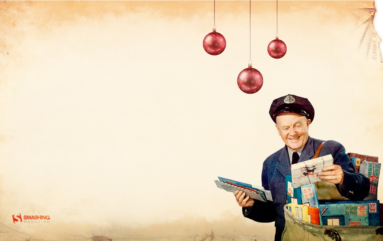 Christmas Old Style Wallpapers - Mailman Christmas - HD Wallpaper 