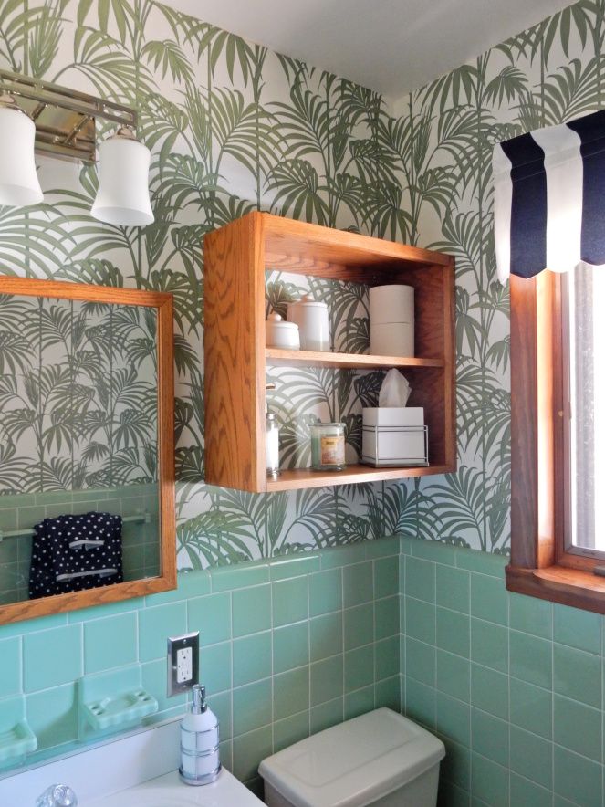 Bathroom Wallpaper Green Tile - HD Wallpaper 