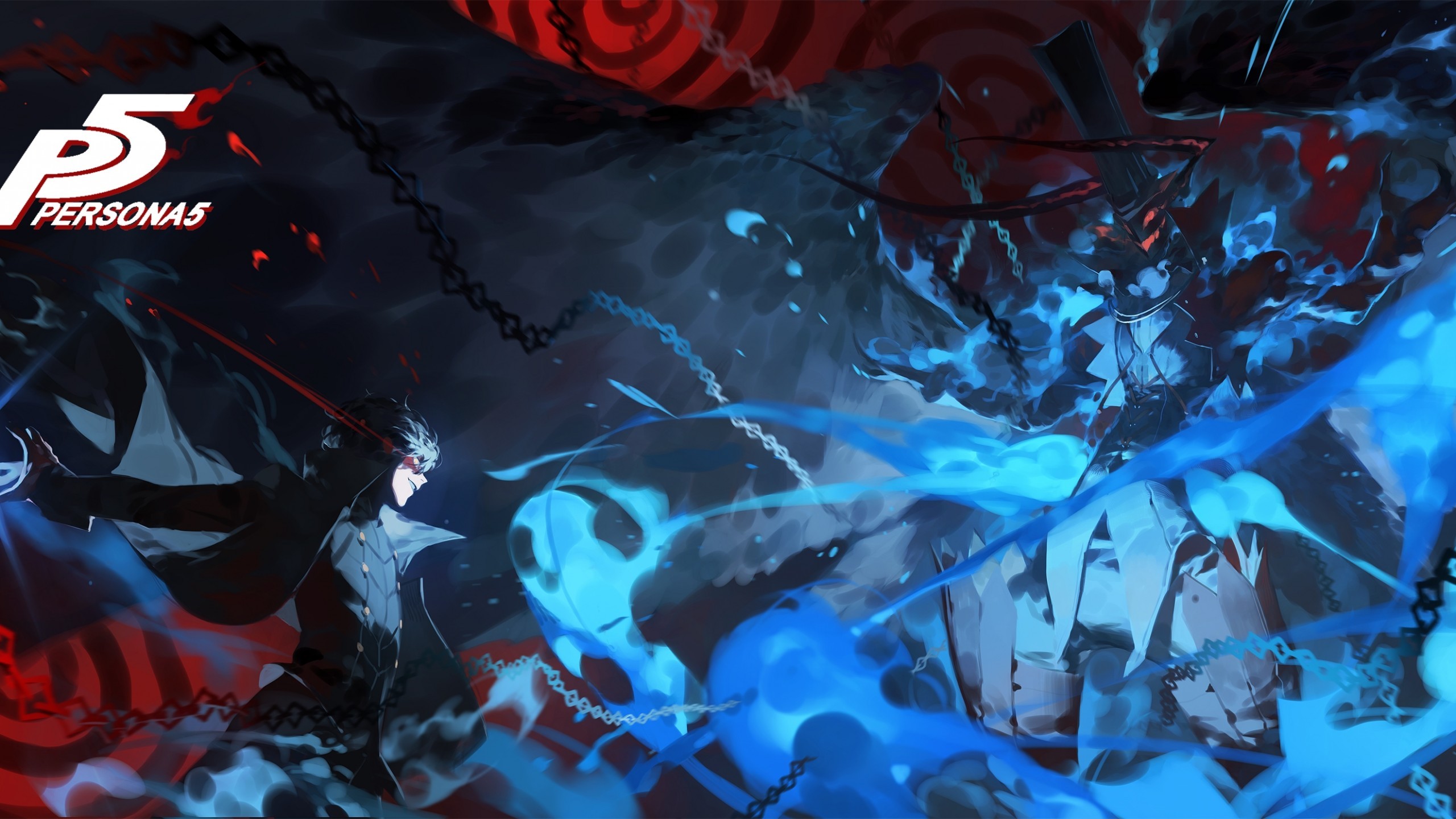Persona 5, Kurusu Akira, Black Wings, Chains, Anime - Persona 5 - HD Wallpaper 