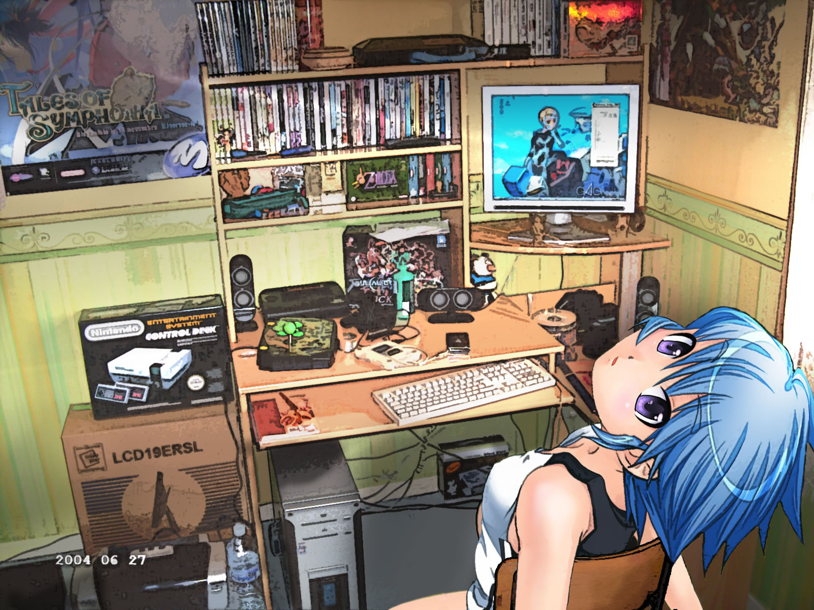 Anime Gamergirl - Anime Gamer Girl Pc - HD Wallpaper 
