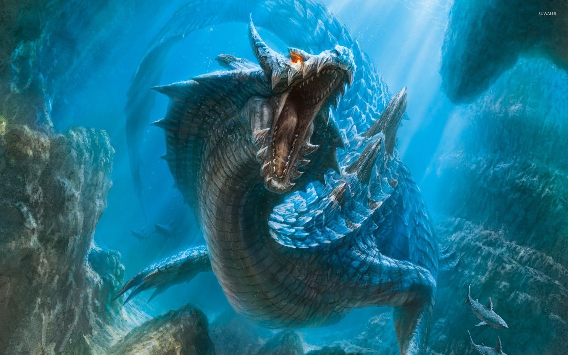 Monster Hunter Blue Dragon - HD Wallpaper 