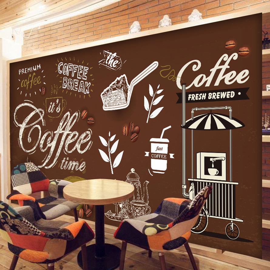 Coffee Shop Wall Painting - HD Wallpaper 