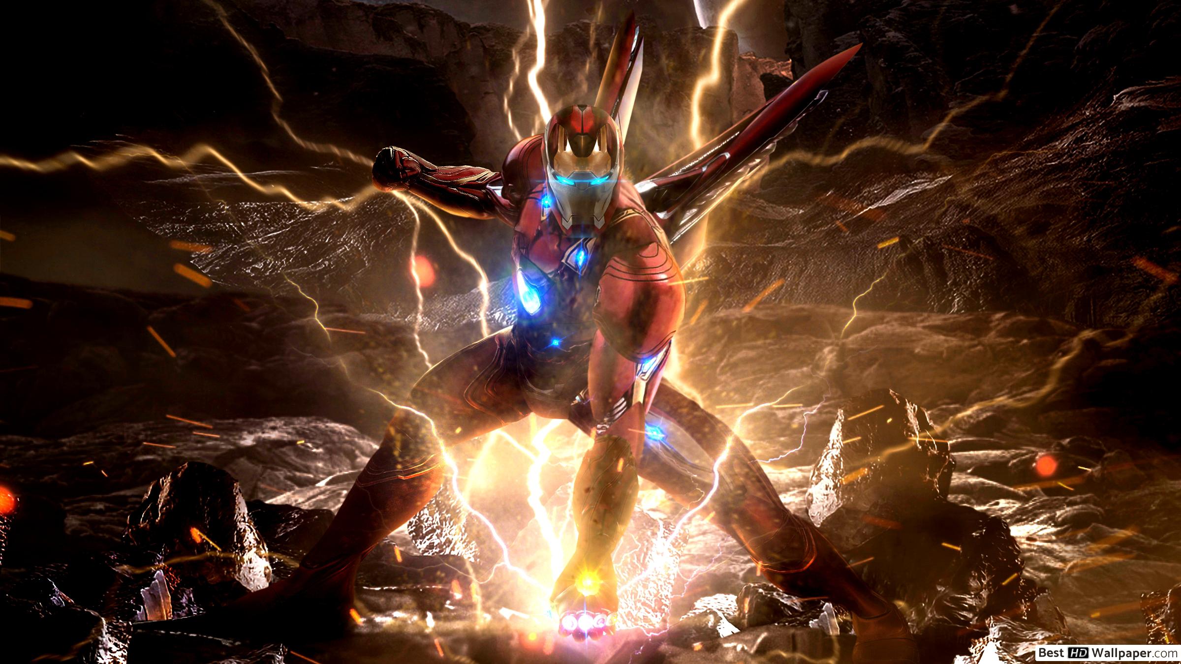 Iron Man With Infinity Gauntlet Endgame - HD Wallpaper 
