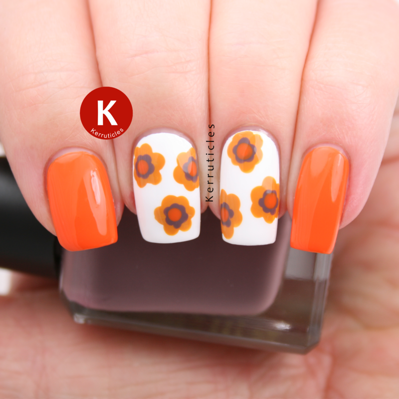 1970s Wallpaper-inspired Flowers Nail Art By Claire - 1970s Nail Art - HD Wallpaper 
