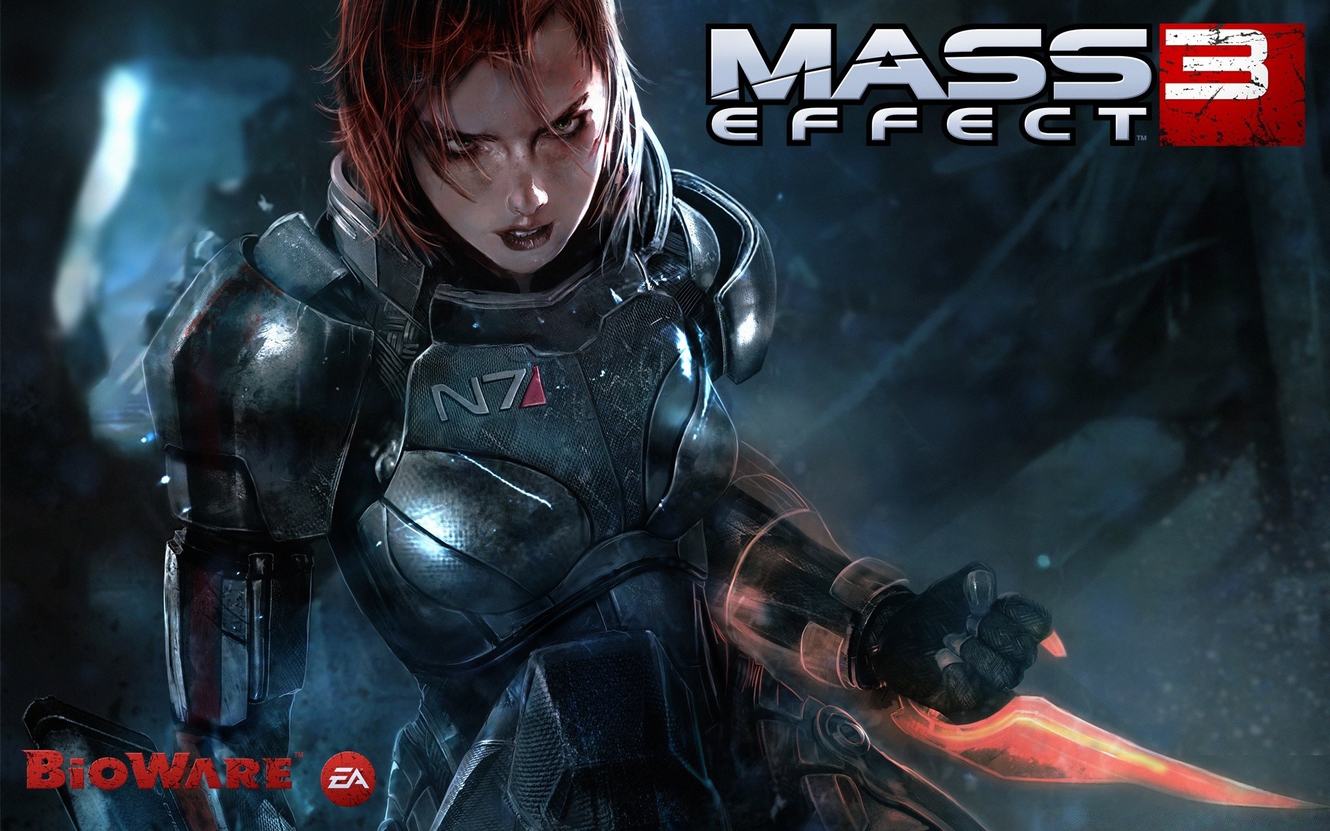 Mass Effect Danger Dark Smoke Futuristic Woman Halloween - Mass Effect 3 Wallpaper Female Shepard - HD Wallpaper 