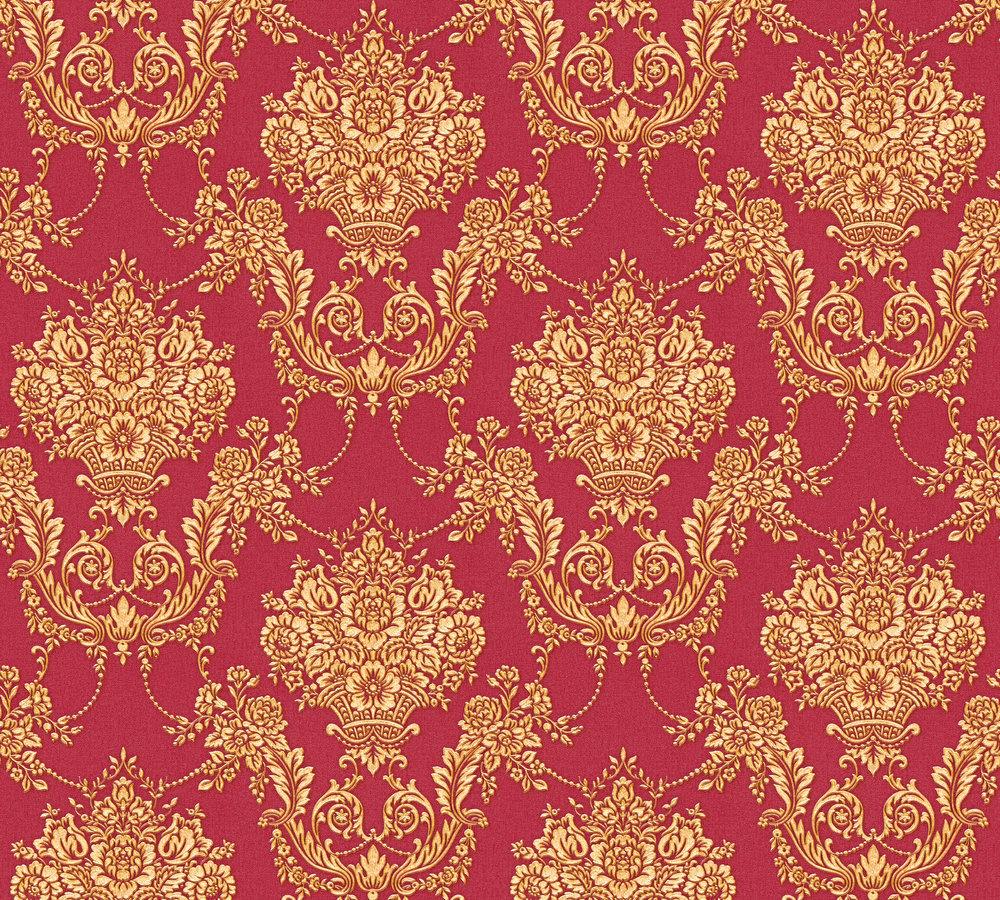 Wallpaper Home Decoration - Barock Tapete Rot Gold - HD Wallpaper 