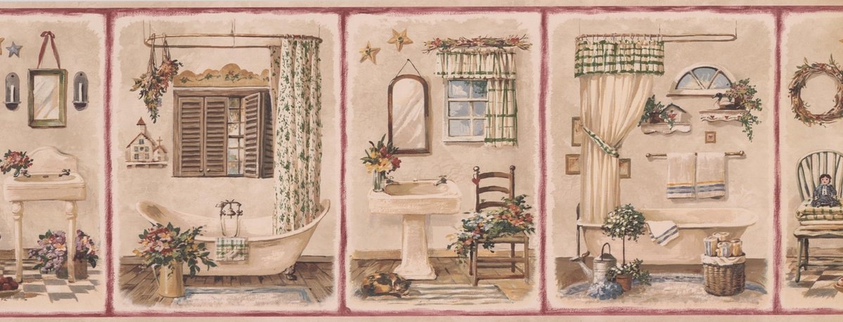Bathroom Wall Border - HD Wallpaper 