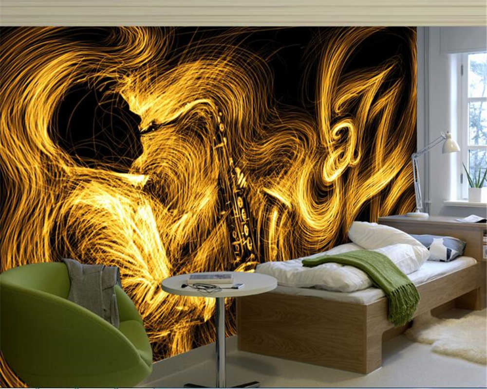Beibehang Papel De Parede Stylish Premium Abstract - Tapiz Para Pared Negro Y Dorado - HD Wallpaper 
