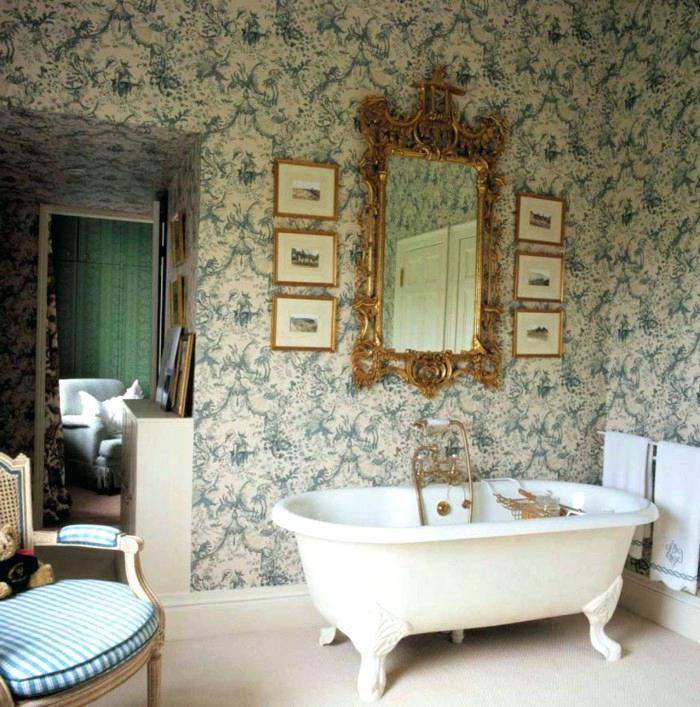 Wallpaper For Bathroom Smart Wallpaper For Bathrooms - Baroque Bathroom Ideas - HD Wallpaper 