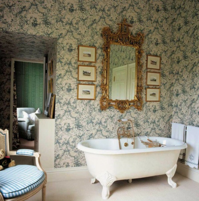 Vintage Bathroom Wallpaper - HD Wallpaper 