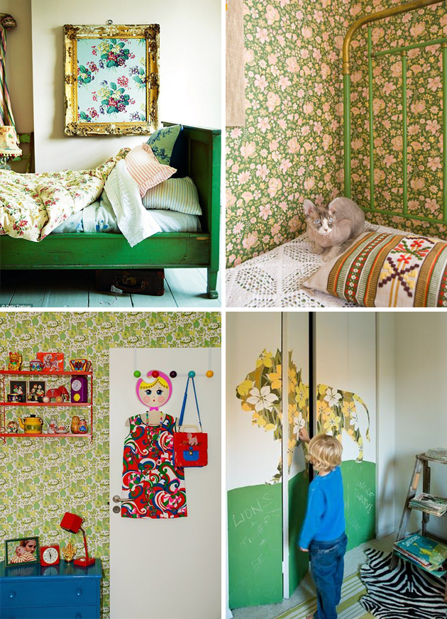 Vintage Wallpaper Kids Room Green - Retro Wallpaper Kids Room - HD Wallpaper 