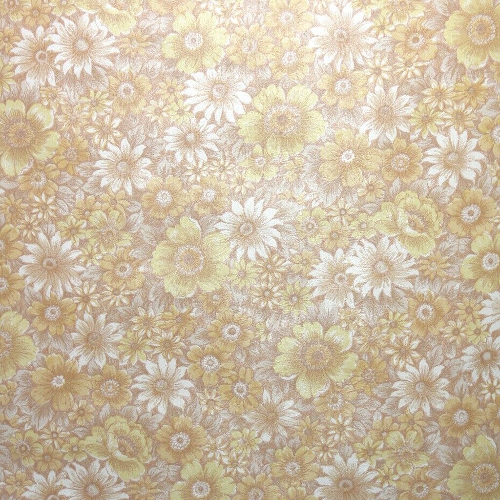1970s Vintage Wallpaper Retro Floral Wallpaper Orange - Wallpaper - HD Wallpaper 