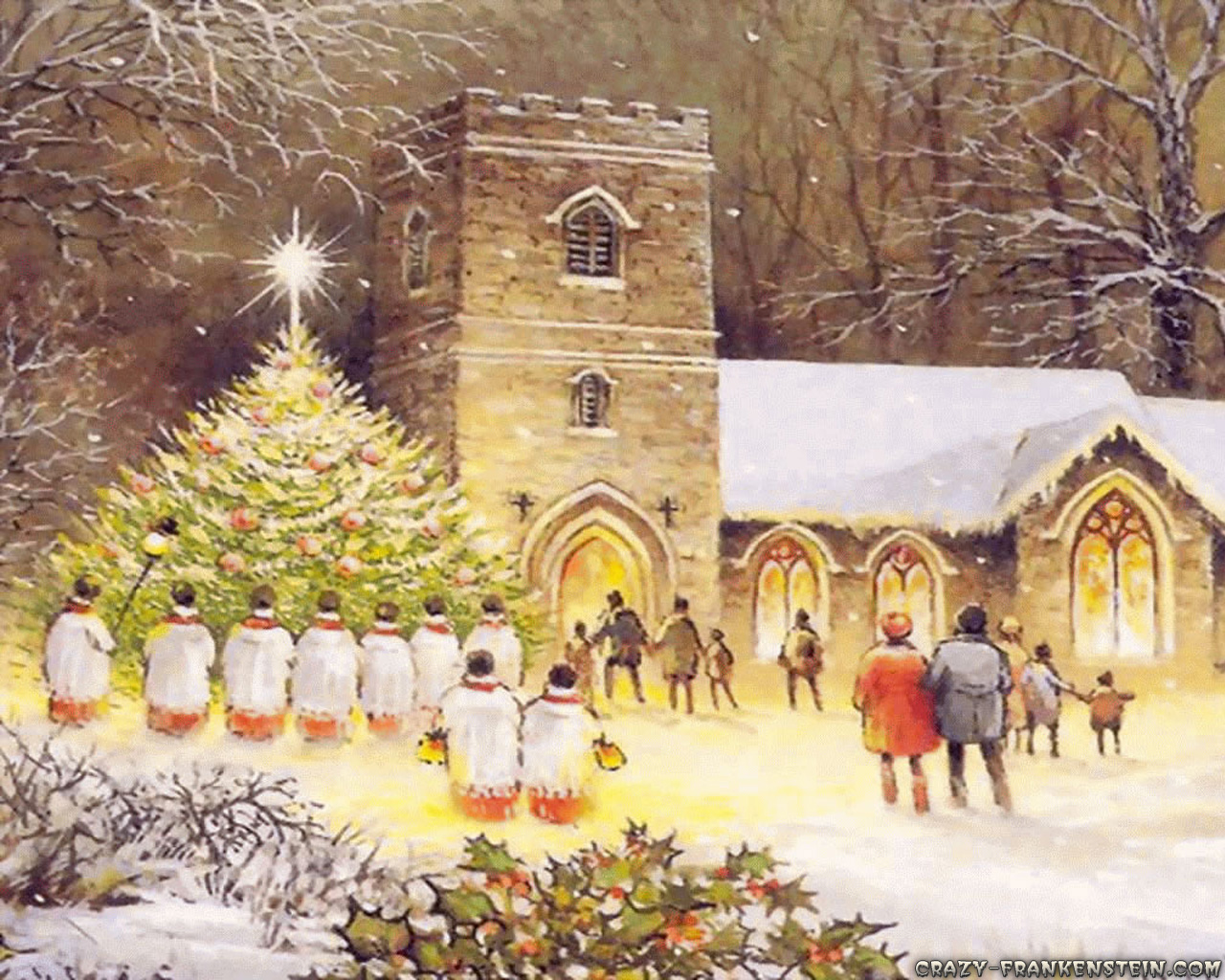 Old Fashioned Traditional Christmas - HD Wallpaper 