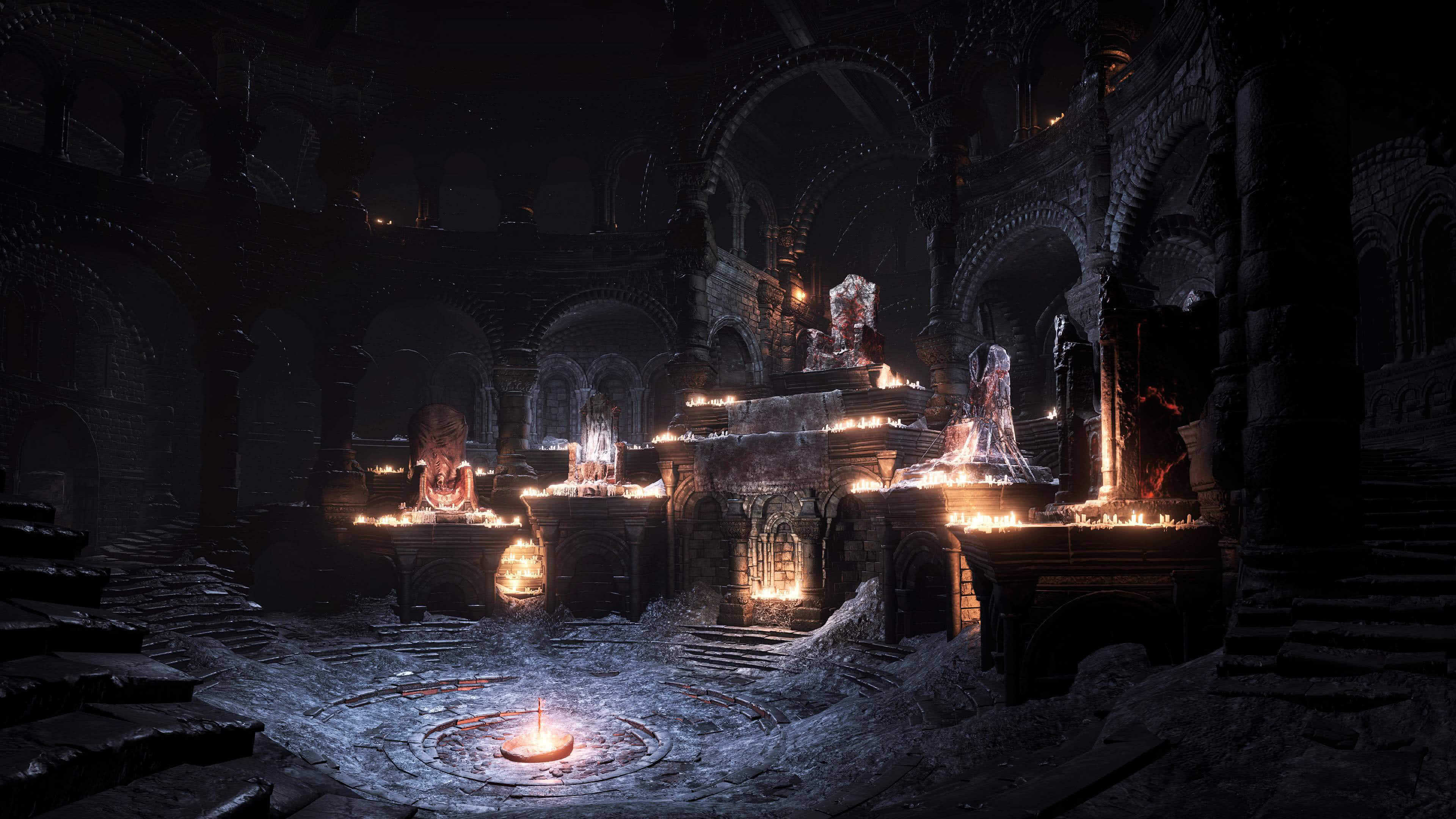 Dark Souls 3 Firelink Shrine Uhd 4k Wallpaper - Dark Souls 3 Firelink Shrine Background - HD Wallpaper 