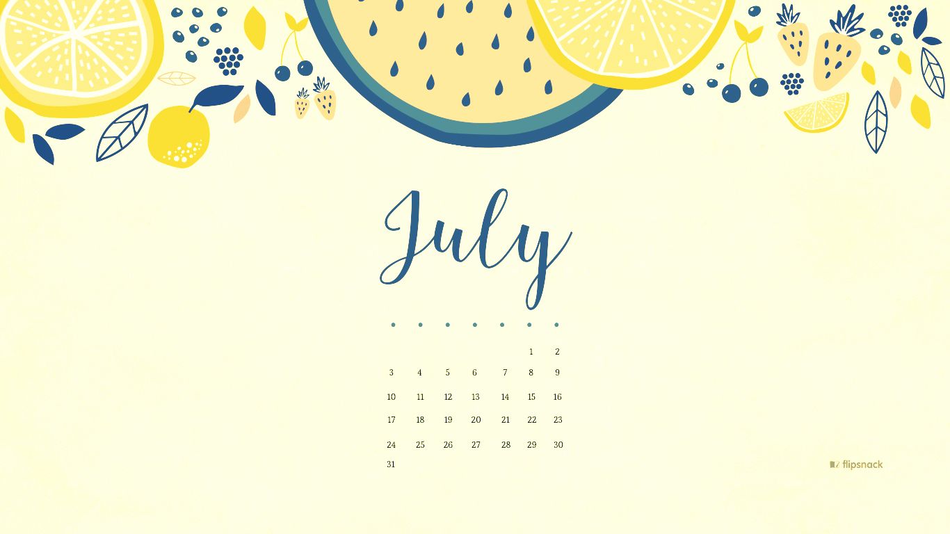 July 2019 Desktop Calendar - HD Wallpaper 