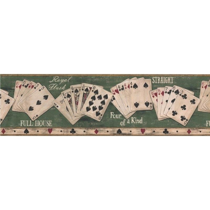Vintage Wallpaper Border Poker Hands Vintage X Retro - Playing Card - HD Wallpaper 