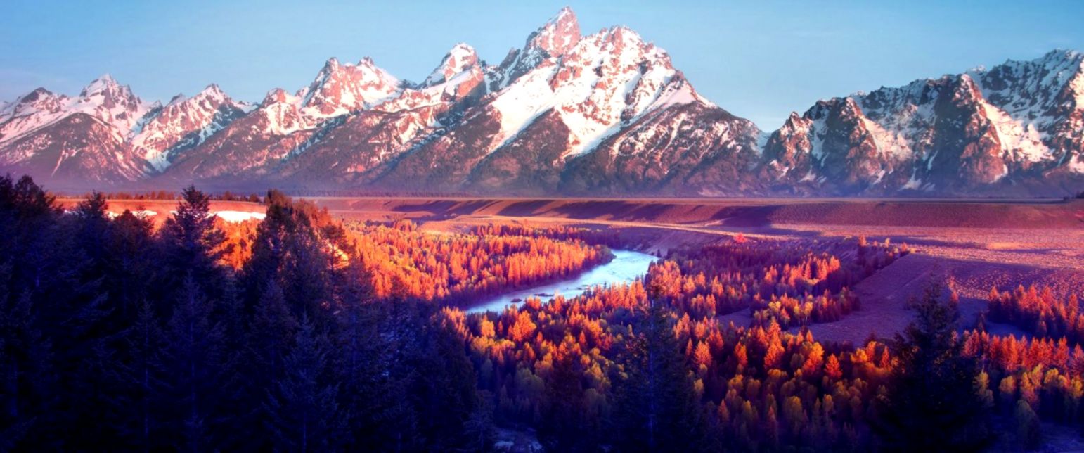 Ultra Wide Photography Nature Landscape Wallpaper - Grand Teton National Park, Snake River Overlook - HD Wallpaper 
