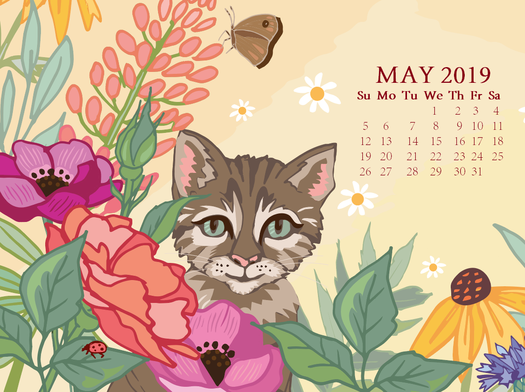 May 2019 Calendar For Desktop Background - Cartoon - HD Wallpaper 
