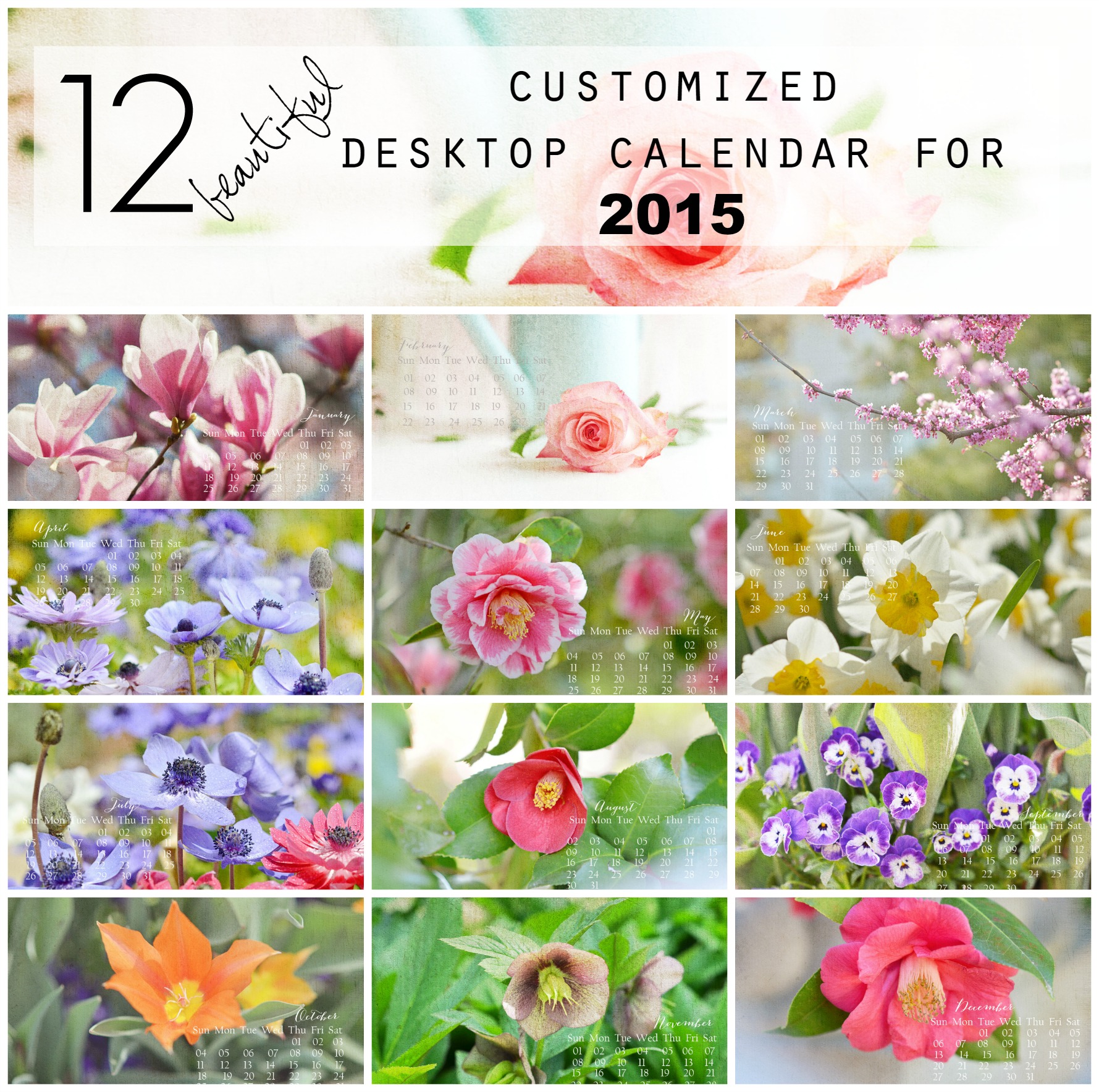 12 Beautiful Customized Desktop Calendar - Beautiful Pics For Calendars - HD Wallpaper 