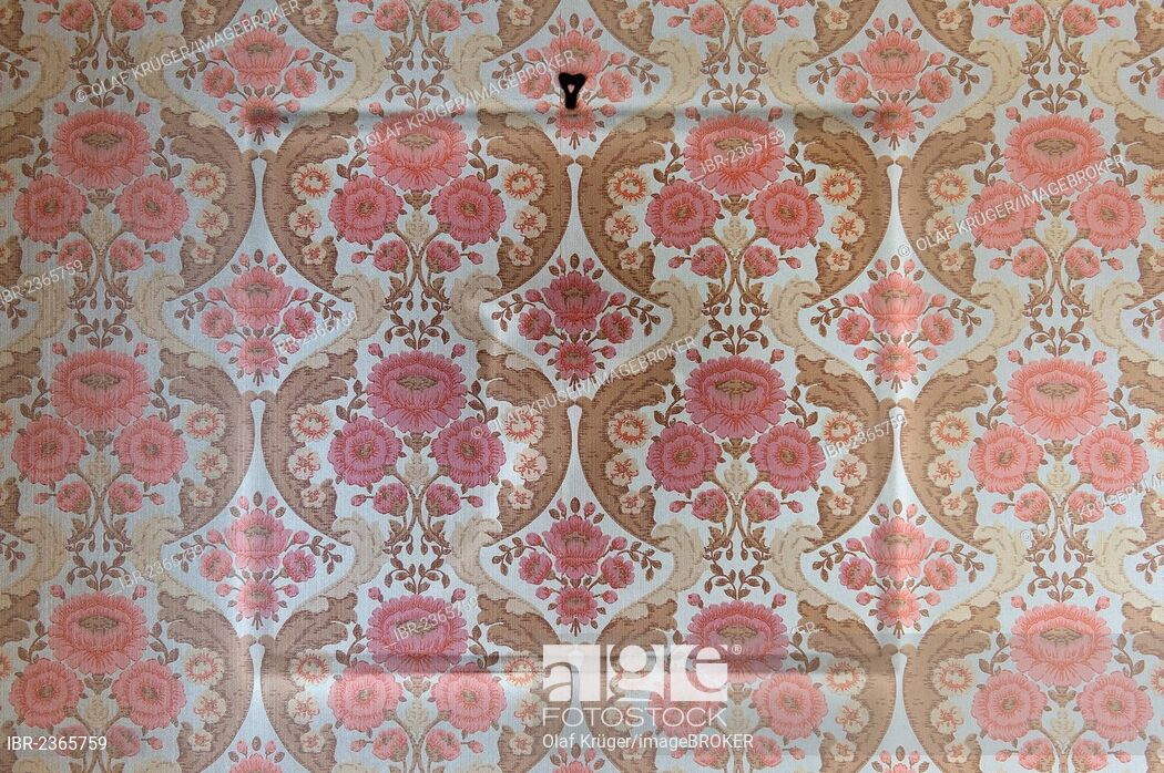Old Wallpaper From The Sixties, Outlines Of A Removed - Motif - HD Wallpaper 