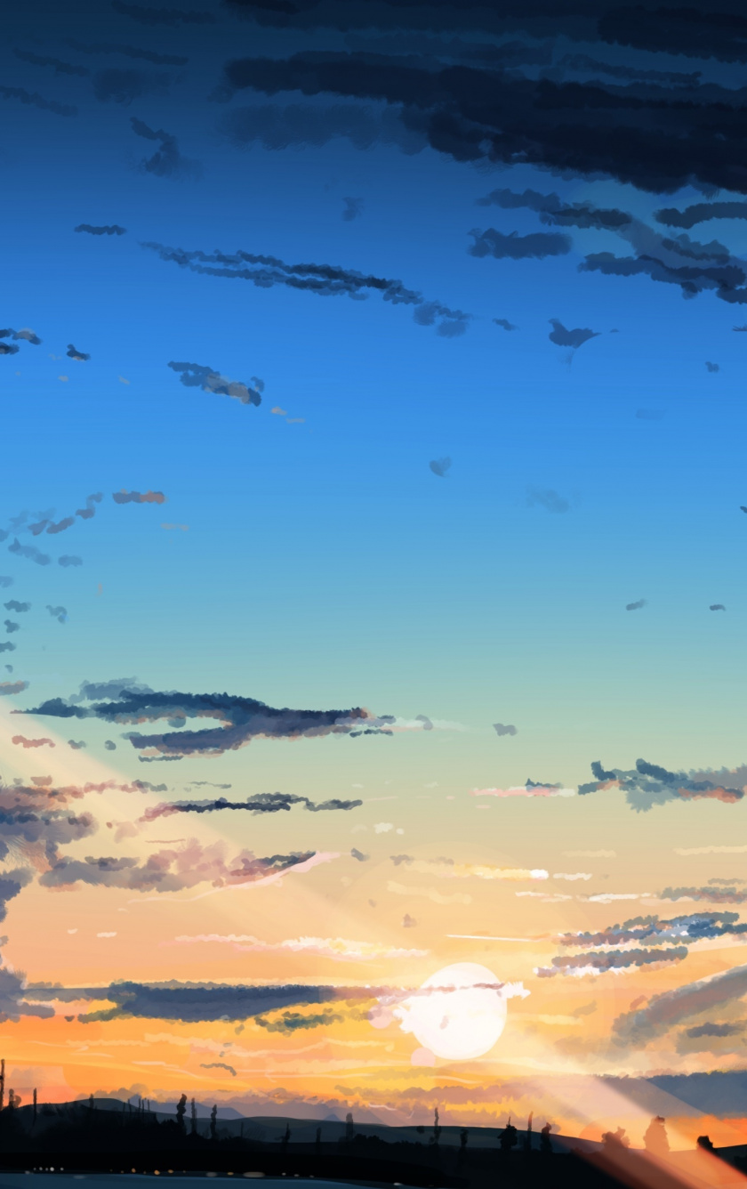Sunset, Sky Anime, Clouds, Original, Wallpaper - Anime Sunset Background 1080p - 840x1336 Wallpaper Sunset, Sky Anime, Clouds, Original, Wallpaper - Anime Sunset Background 1080p - 840x1336 Wallpaper