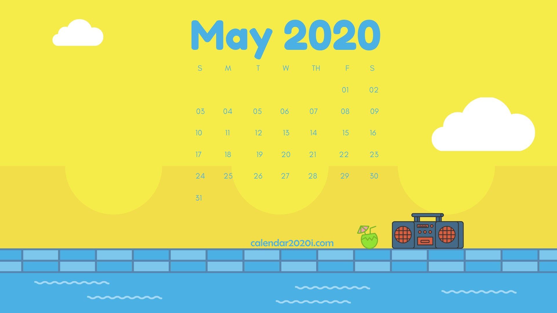 May 2020 Calendar Desktop Wallpaper - Calendar 2020 Wallpaper Hd - HD Wallpaper 