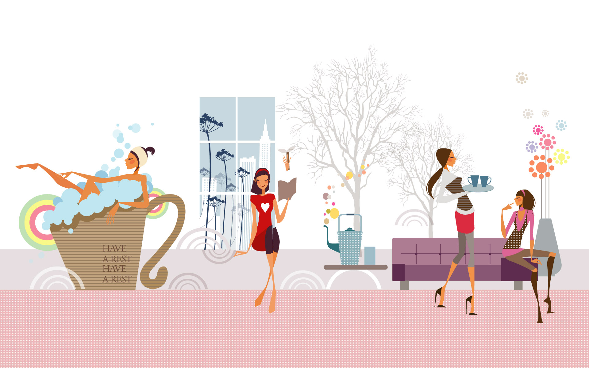 Fashion Illustration Wallpaper Hd - HD Wallpaper 