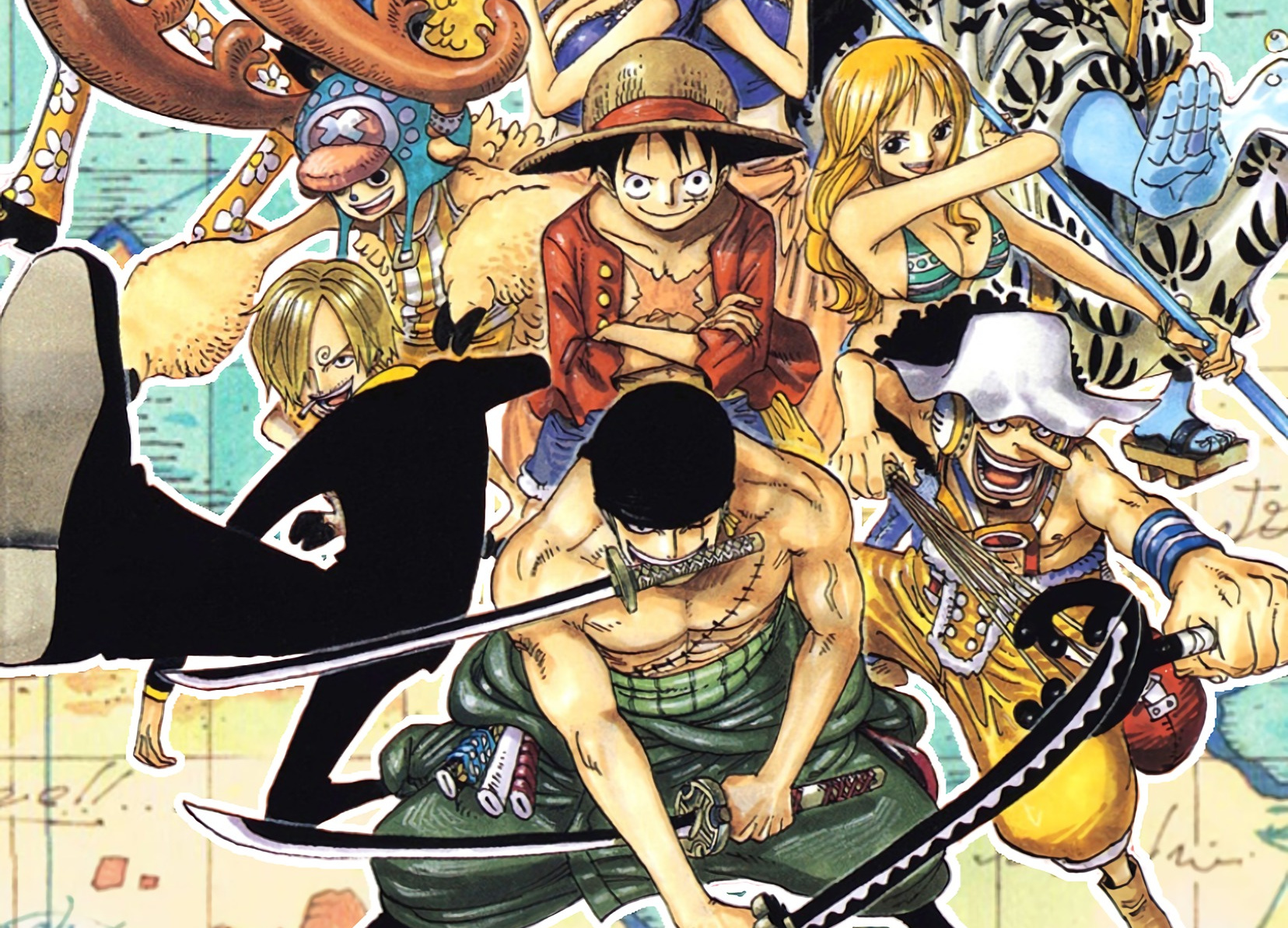 Wallpaper Papel De Parede Dos Personagens - Figuarts Zero One Piece 20th Anniversary - HD Wallpaper 