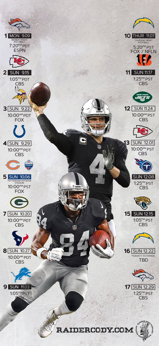 Raiders Schedule Wallpaper 2019 - HD Wallpaper 