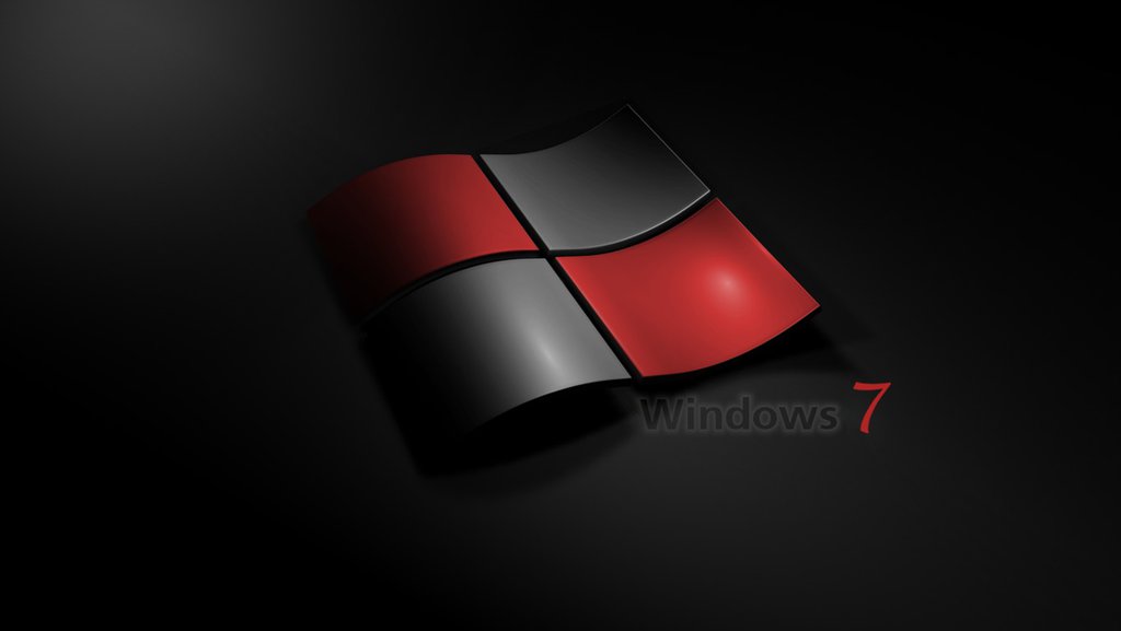Red Windows 7 Hd Black - HD Wallpaper 