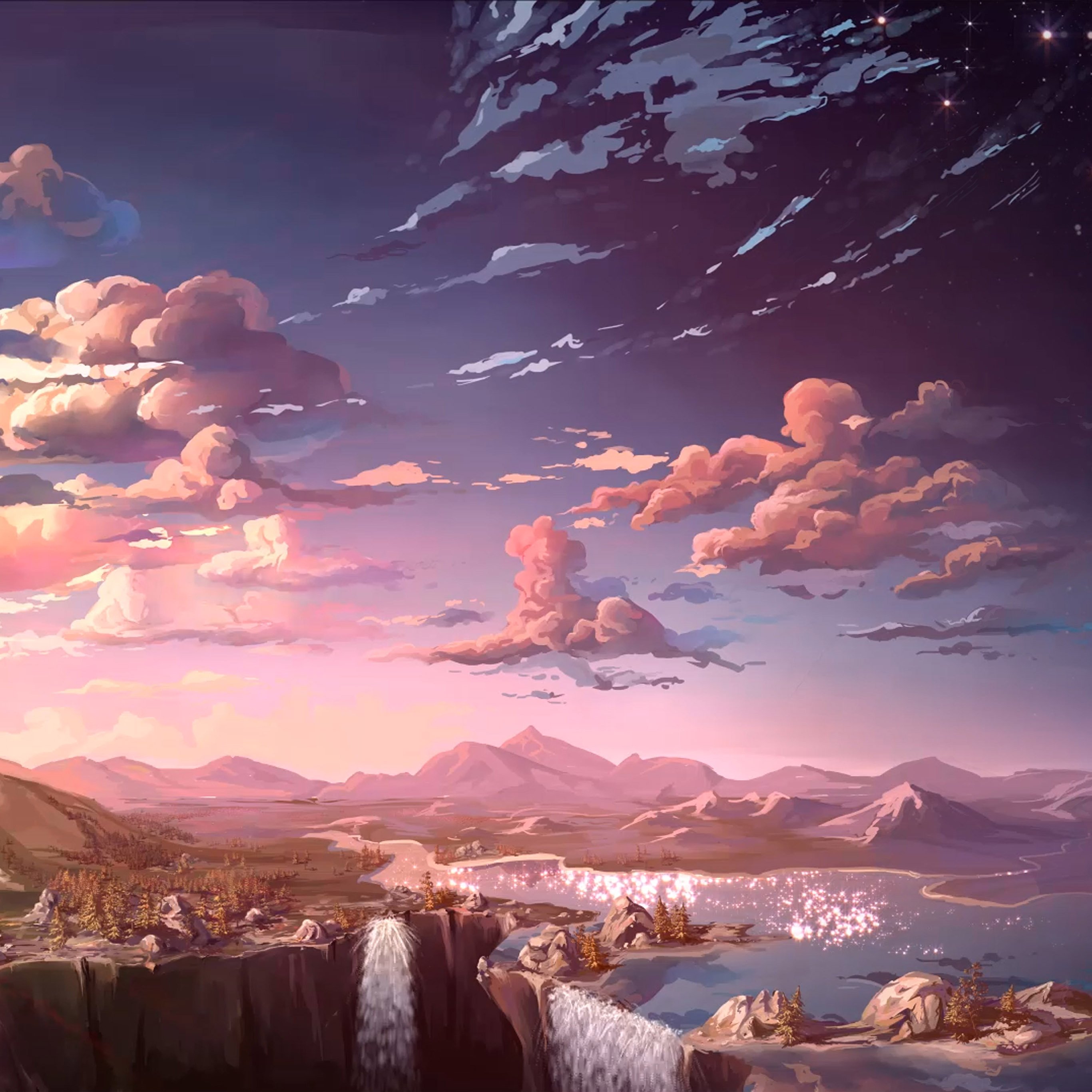 Anime Landscape Wallpaper Ipad - HD Wallpaper 
