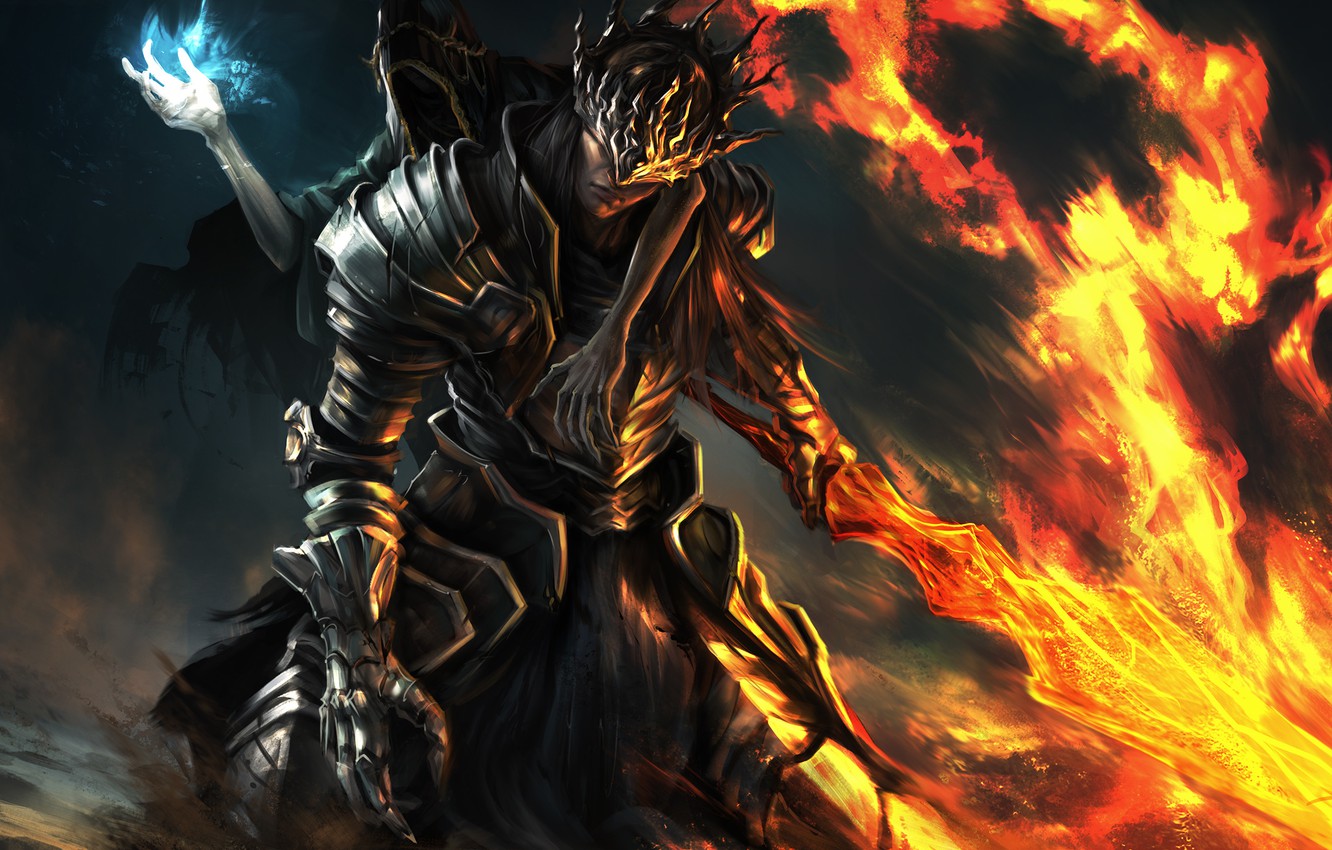 Photo Wallpaper Weapons, Fire, The Game, Sword, Armor, - Dark Souls 3 Sfondi - HD Wallpaper 