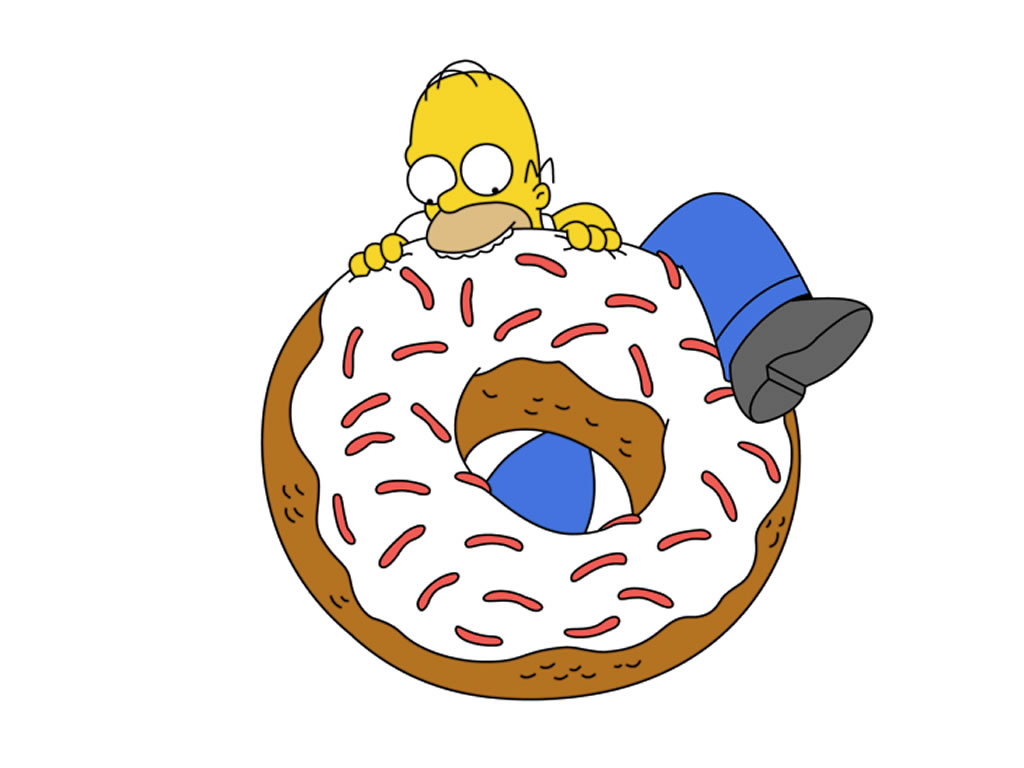 Wallpaper Os Simpsons - Homer Simpson Donut - HD Wallpaper 