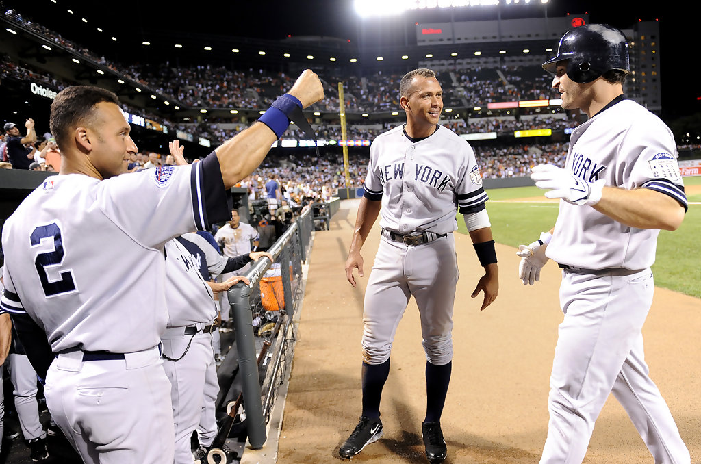 New York Yankees V Baltimore Orioles 
id Currentpic - Derek Jeter And Alex Rodriguez - HD Wallpaper 