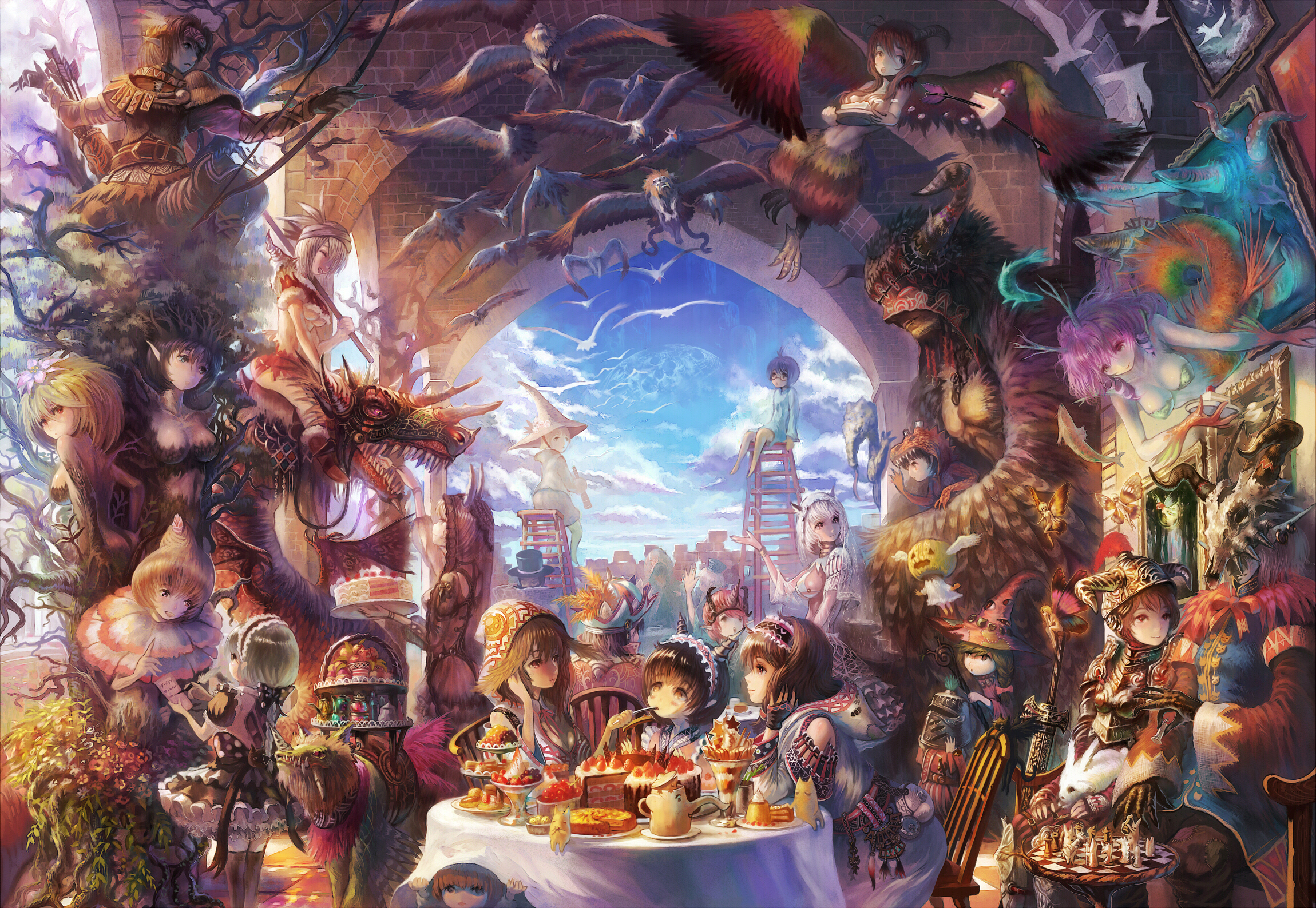 Un Cafe,per Favore By Tinami Fantasy Art Pinterest - Anime Wallpaper Art - HD Wallpaper 