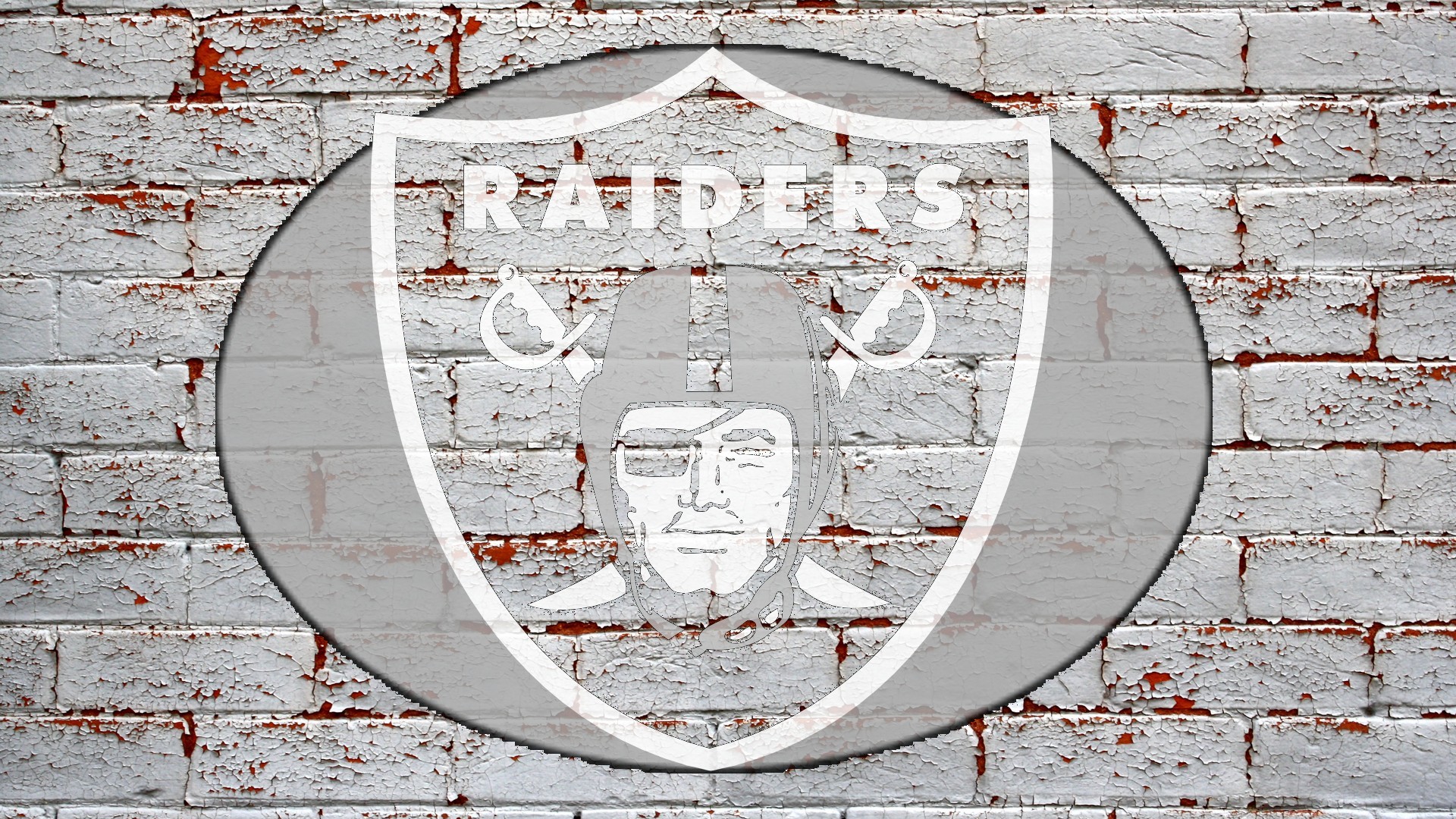 Oakland Raiders Logo On Grey Brick Wall - Golden State Warriors Graffiti - HD Wallpaper 