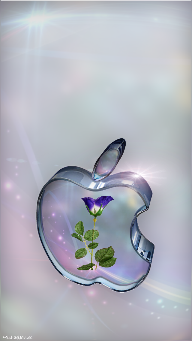 Glass Apple Wallpaper Hd - 640x1136 Wallpaper 