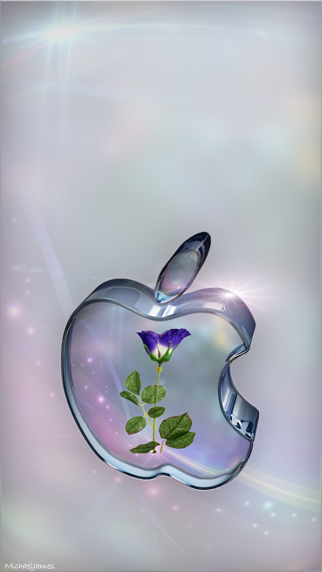 Glass Apple Wallpaper Hd - HD Wallpaper 