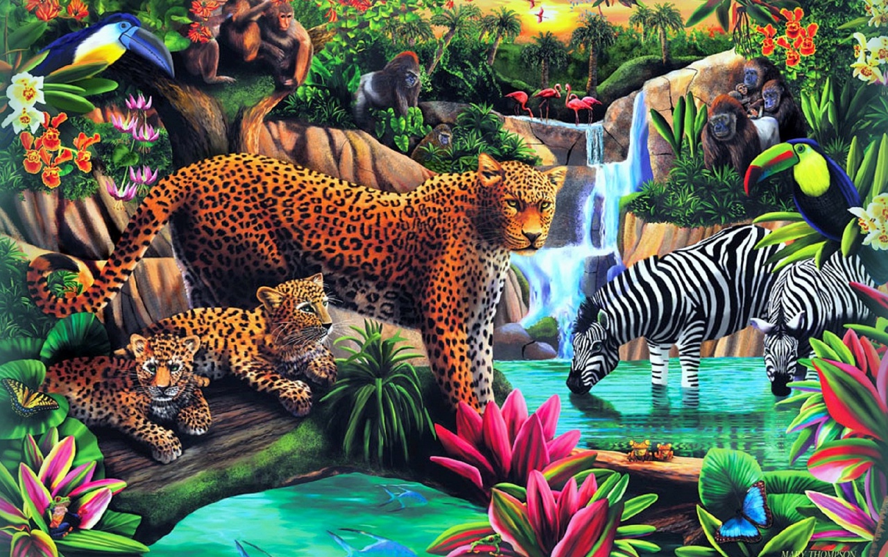 Wild Animals Paradise Wallpapers - Fondo De Animales Salvajes - 1280x804  Wallpaper - teahub.io
