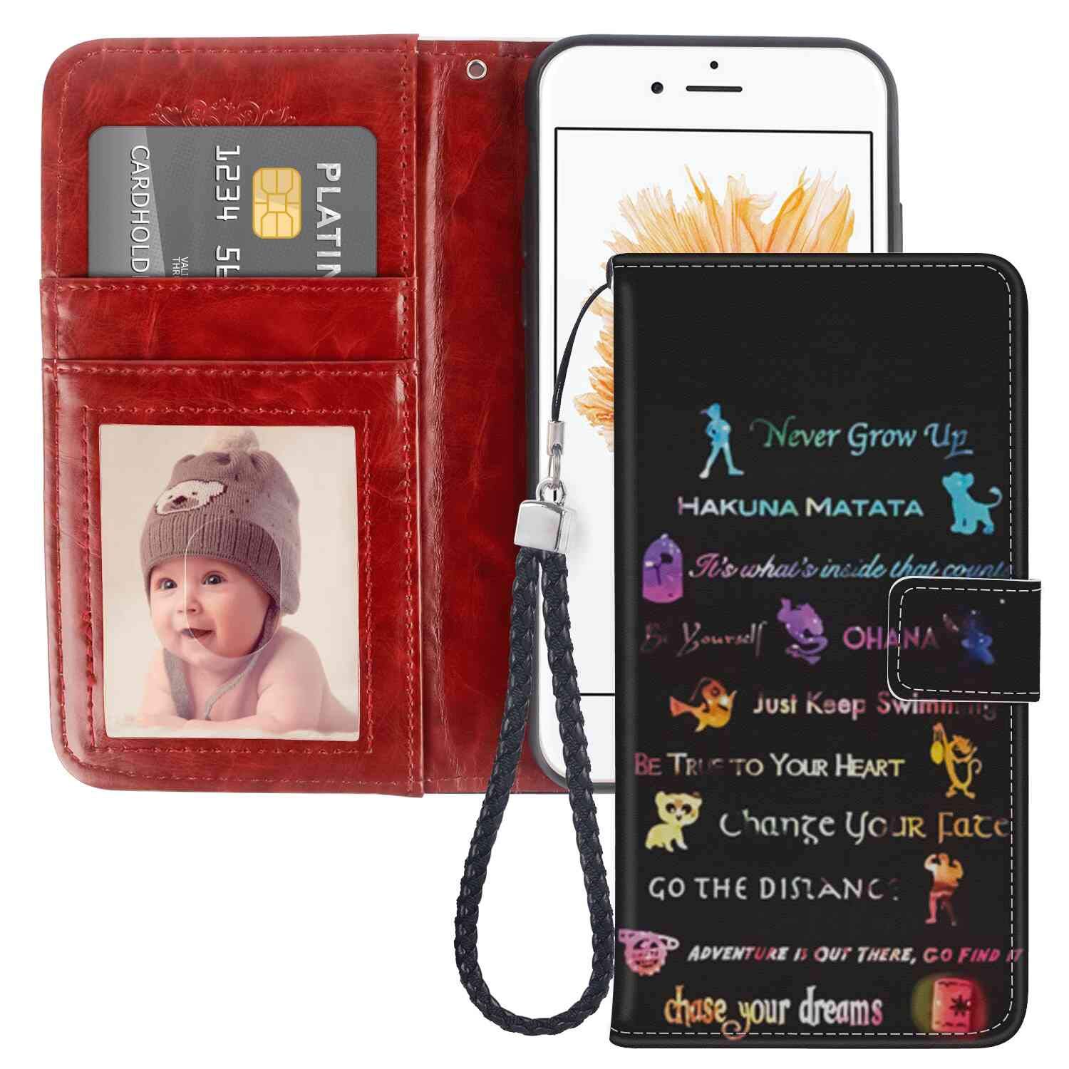 Disney Text Wallpaper Wallet Case Fits For Apple Iphone - Smartphone - HD Wallpaper 