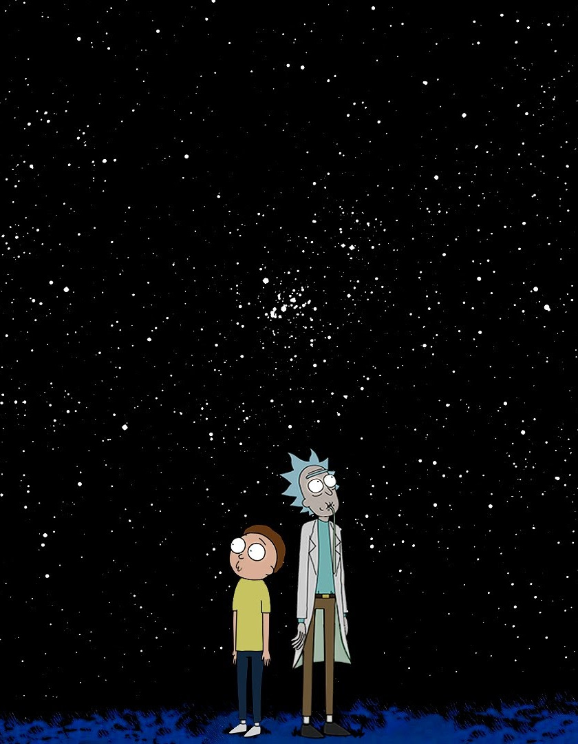 Rick And Morty, Minimal, Night, Wallpaper - Rick And Morty Wallpaper Iphone - HD Wallpaper 