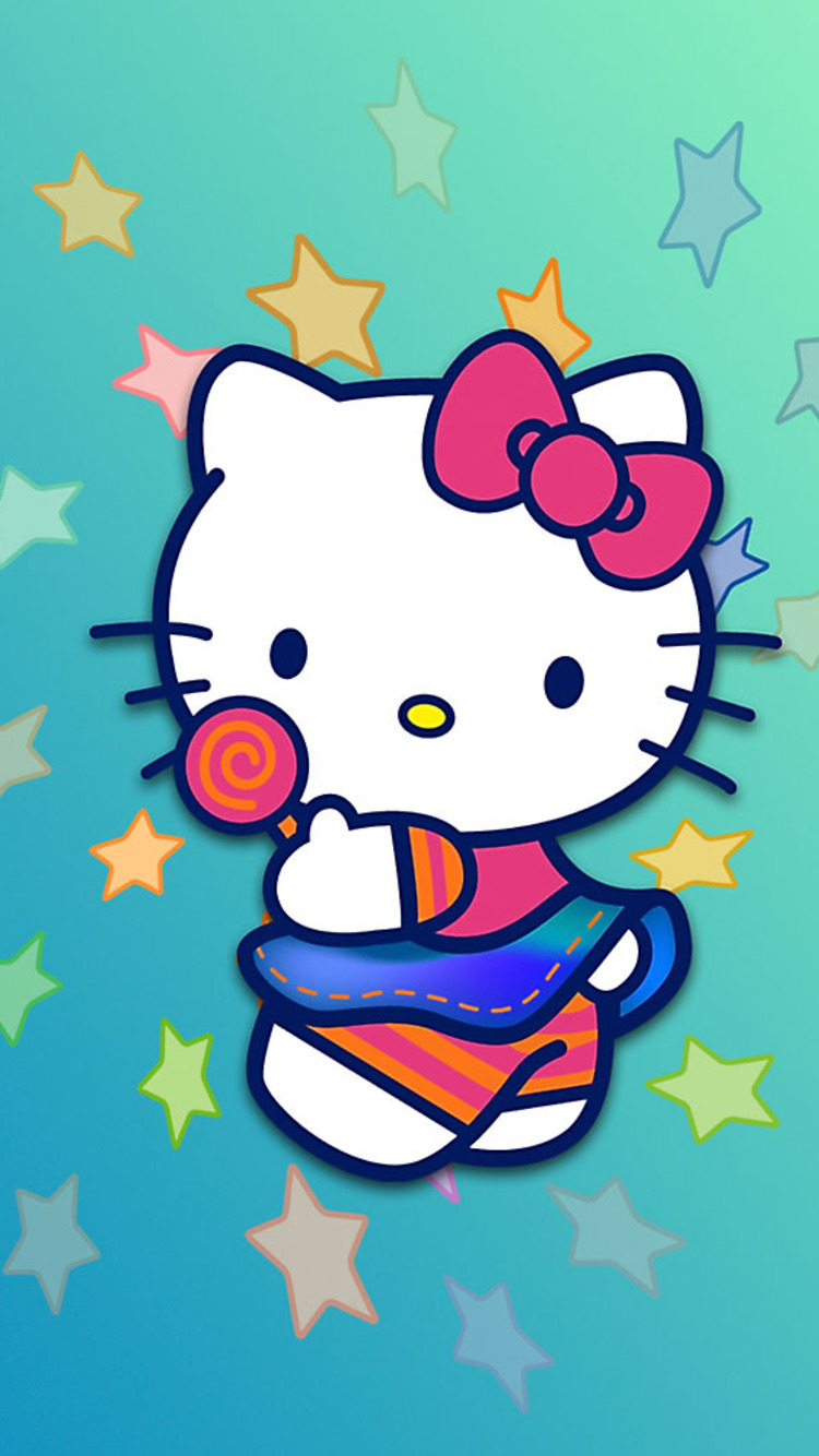 Hello Kitty Background Rainbow - HD Wallpaper 