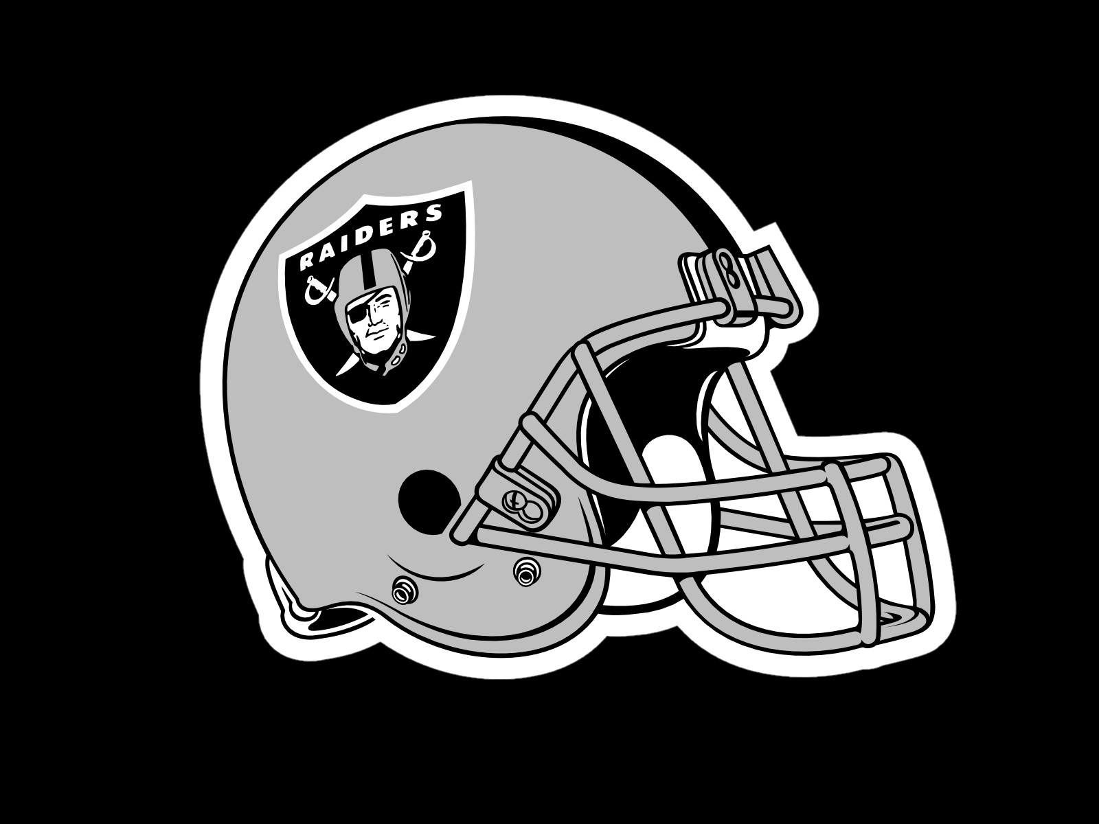 Oakland Raiders Helmet Logo On Black Background - Oakland Raiders Helmet Logo - HD Wallpaper 