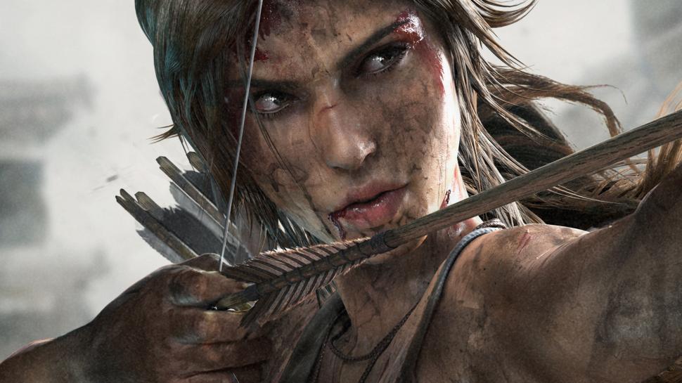 Tomb Raider Lara Croft Arrow Bow Face Brunette Blood - Tomb Raider Lara Croft Hd - HD Wallpaper 