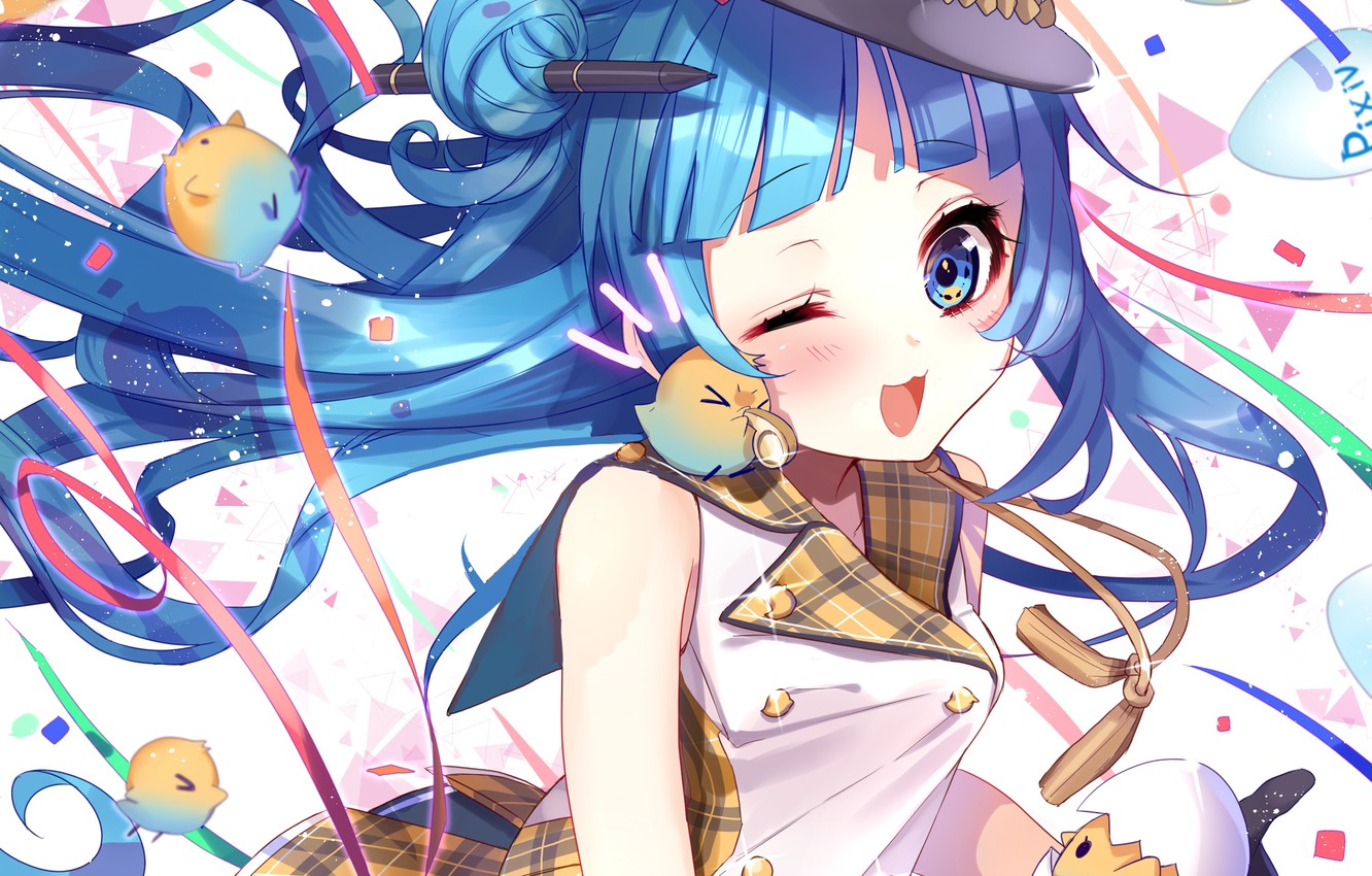 Photo Wallpaper Look, Anime, Art, Girl, Pixiv-tan - Cartoon - HD Wallpaper 