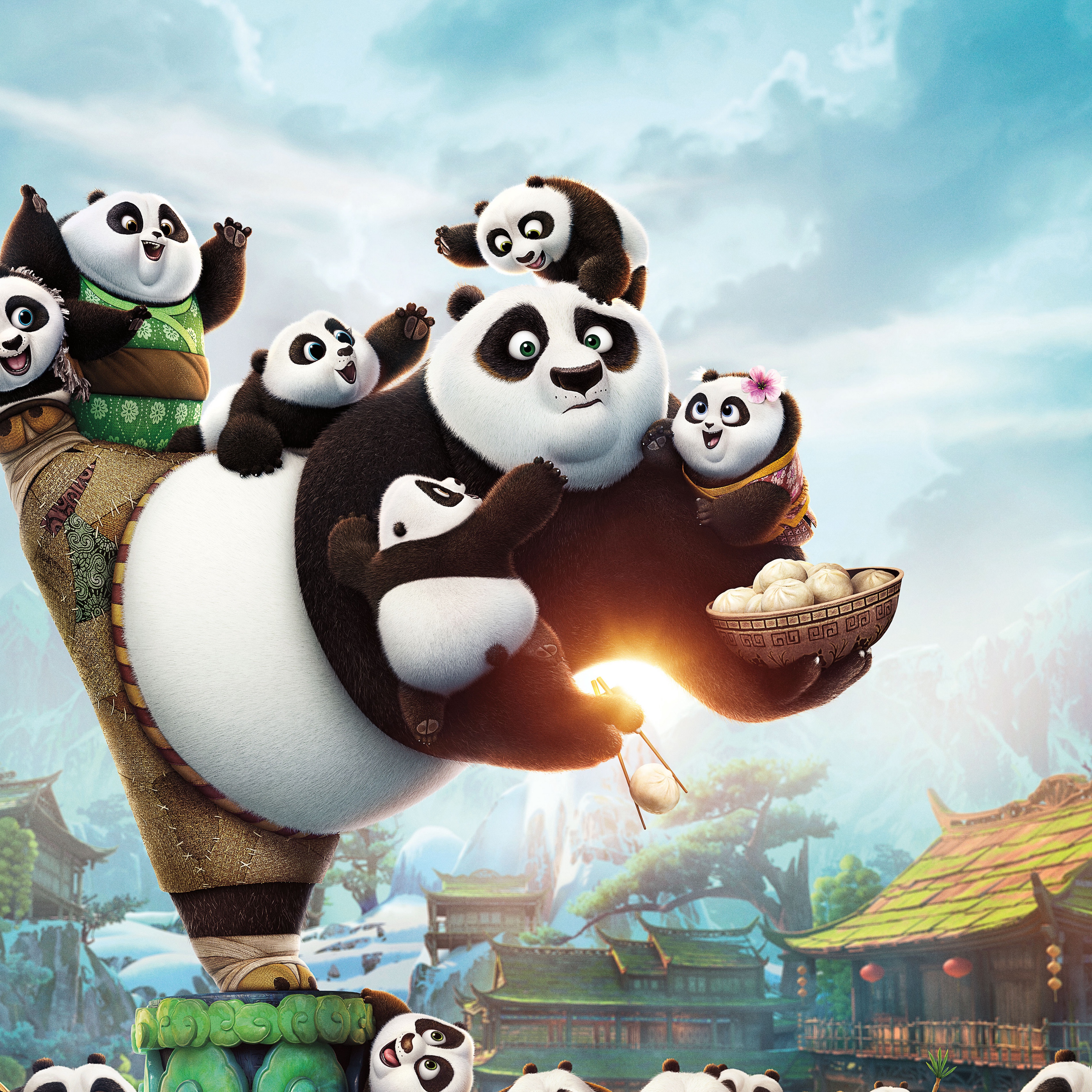 Wallpaper Kung Fu Panda 3, Panda, Kids, - Ipad Backgrounds For Kids - HD Wallpaper 