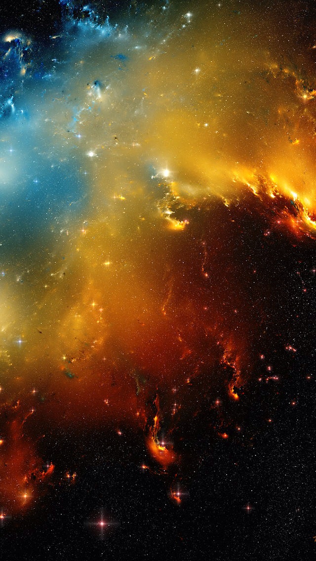 Stunning Iphone 5c And 5s Wallpapers Yellow And Blue Space 640x1136 Wallpaper Teahub Io