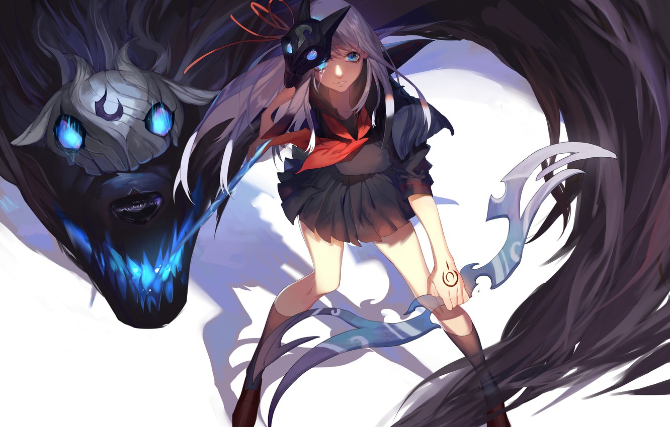 Wallpaper Girl Weapons Magic Monster Anime Mask Art - League Of Legends Kindred Human - 1332x850 Wallpaper Wallpaper Girl Weapons Magic Monster Anime Mask Art - League Of Legends Kindred Human - 1332x850 Wallpaper