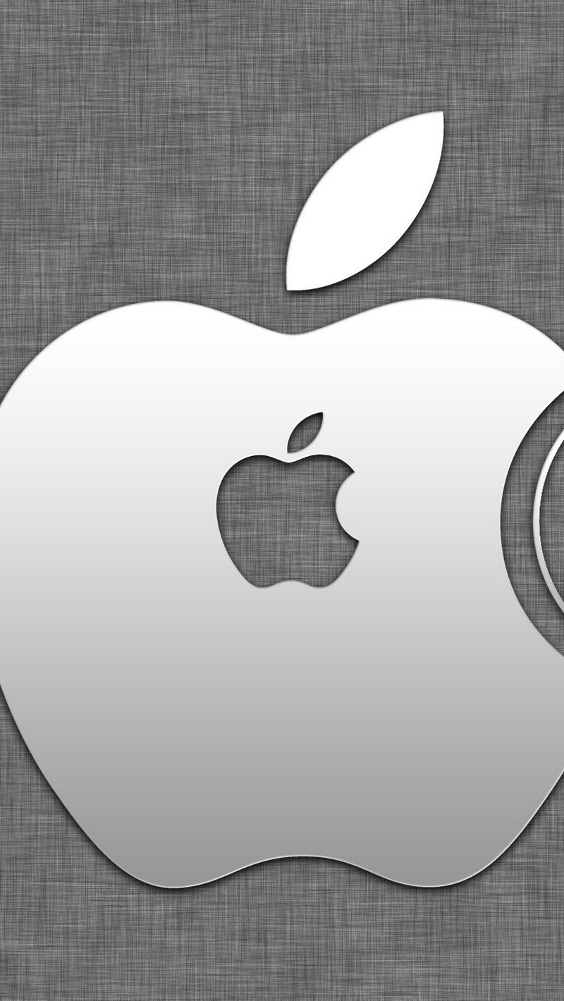 Wallpaper Pacman, Apple, Food, Background, Silver - Background Silver Iphone - HD Wallpaper 