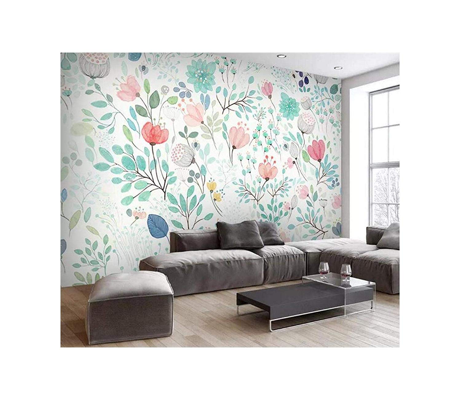 Watercolor 3d Floral Wallpaper Mural Fresh Small Flowers - Calm Mural - HD Wallpaper 
